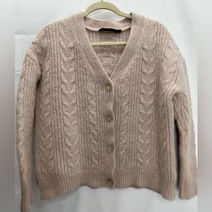 Jenni Kayne oatmeal wool and alpha blend button up cardigan